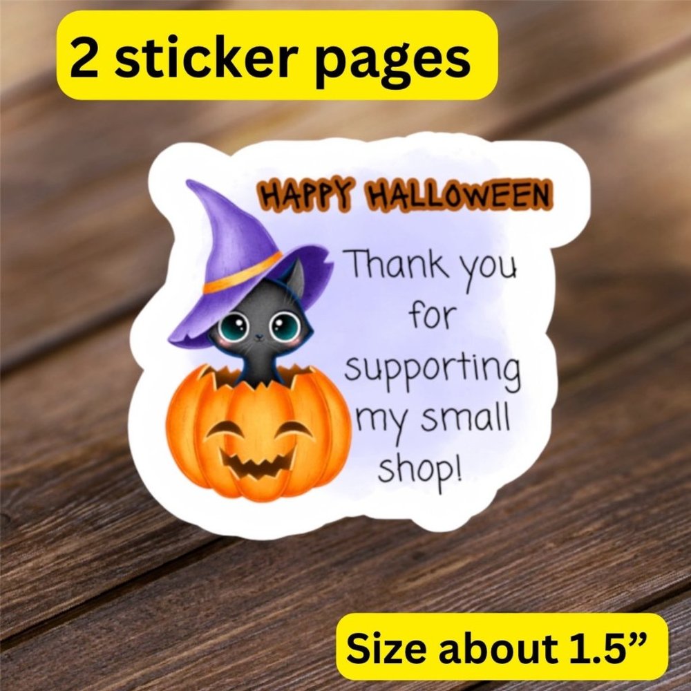2 sticker pages  thank you for shopping my small shop cute cat stickers